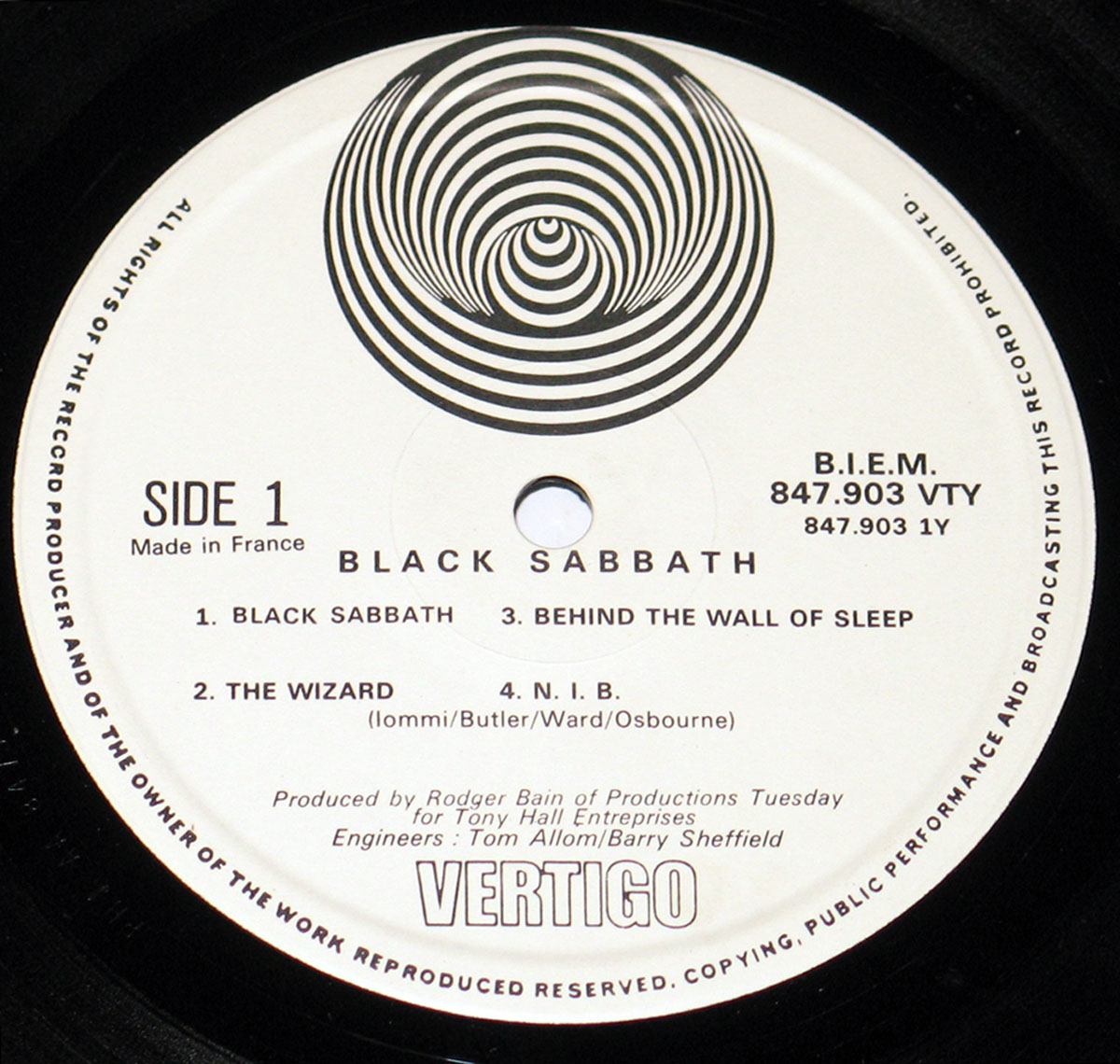 High Resolution Photo black sabbath self-titled 1970 france 